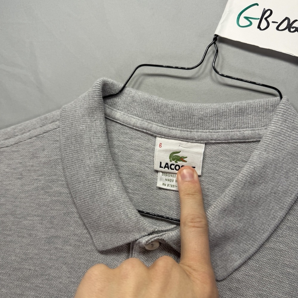 Lacoste Polo Shirt Mens 6 Gray Short Sleeve Cotton Alligator Crocodile - Picture 5 of 9